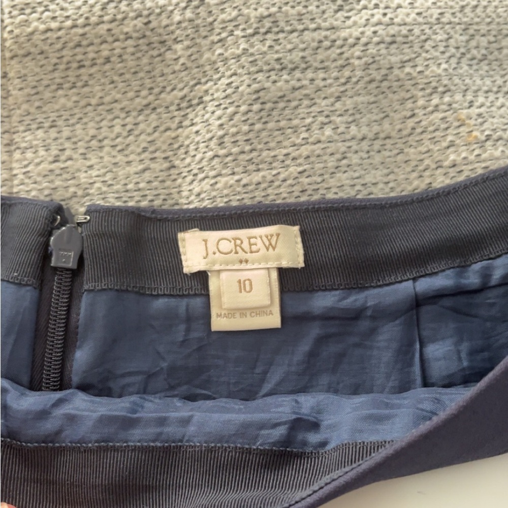 J.Crew Navy Blue Asymmetrical Seam A-Line Mini Skirt Size 10 Preppy Classic - Picture 7 of 7